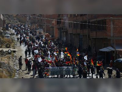 Bolivian coca farmers march on capital, burn disputed market
