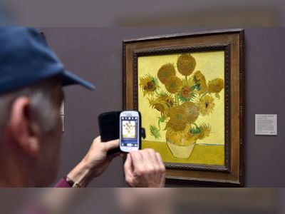 Van Gogh's Sunflowers back on display after oil protesters threw soup on it