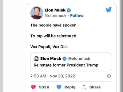 Elon Musk reinstates Donald Trump's Twitter account.