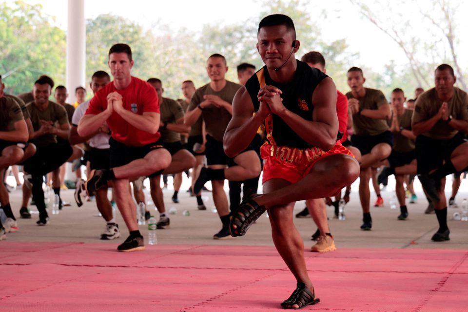 US soldiers receive Muay Thai lessons from Thai champion